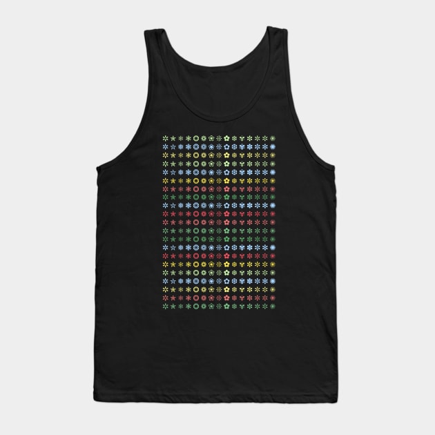 Colorful Snowflakes and Flowers Pattern Tank Top by Lucy